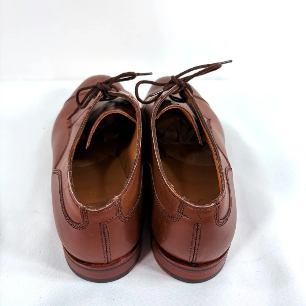 Alfred Sargent J.Crew Derby Shoes Brown Leather Cap Toe England A1379-SP9395 9.5